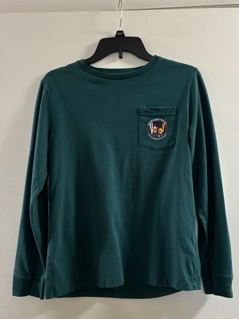 Vineyard Vines Deep Green Cotton Tee with Back Logo
